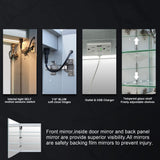 WELLFOR 20-in x 30-in x 4.6-in Silver Soft Close Bathroom Wall Cabinet