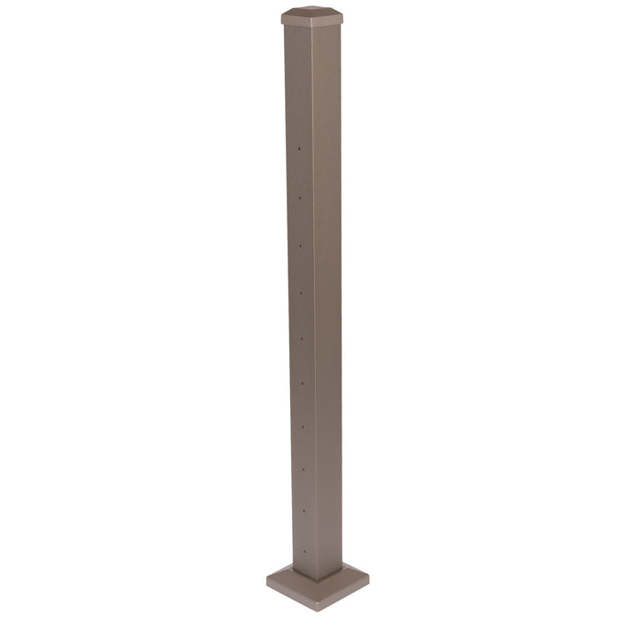 Deckorators Contemporary Cable 2.5-in x 2.5-in x 3-1/4-ft Textured Bronze Aluminum Deck Line Post