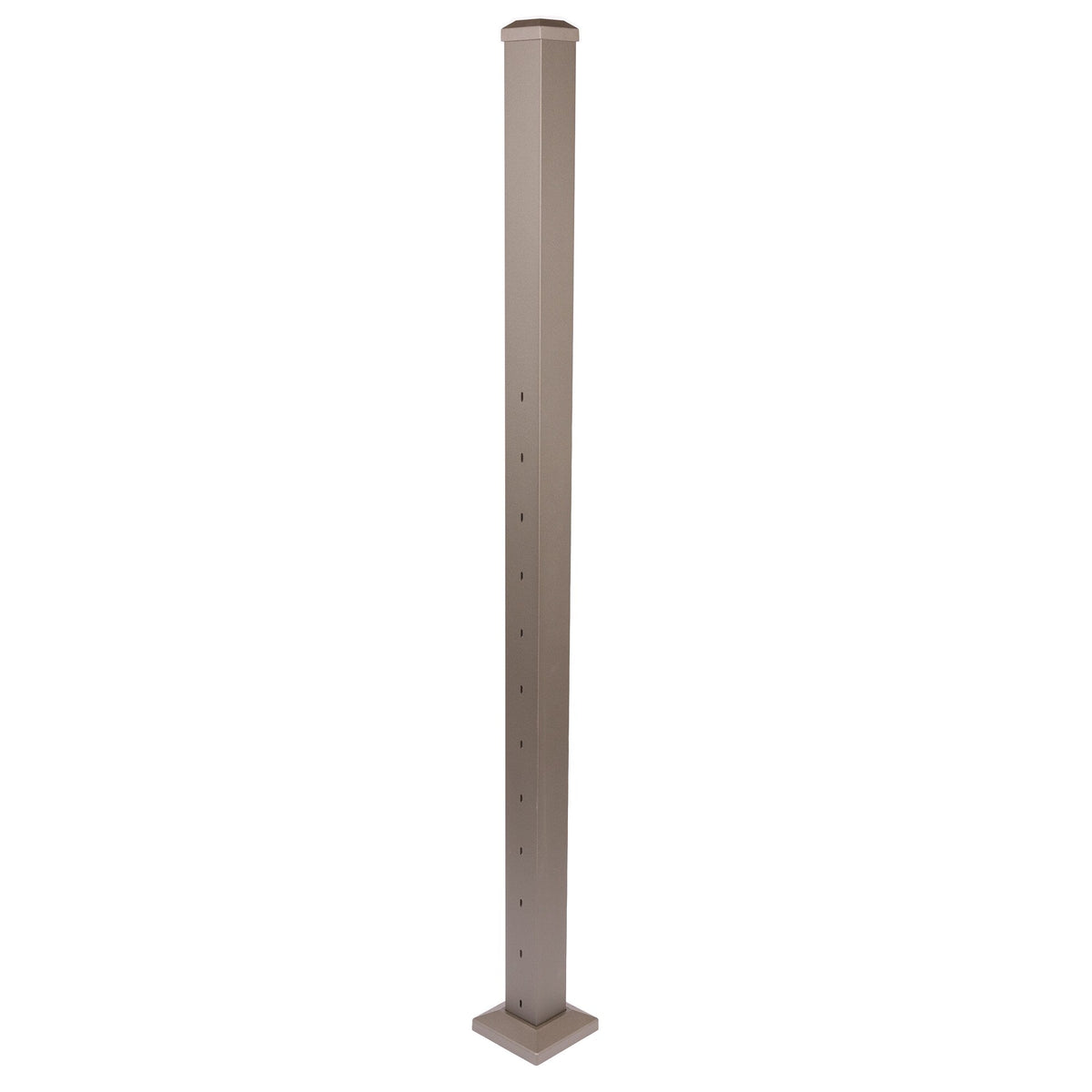 Deckorators Contemporary Cable 2.5-in x 2.5-in x 4-1/2-ft Textured Bronze Aluminum Deck Middle Stair Post