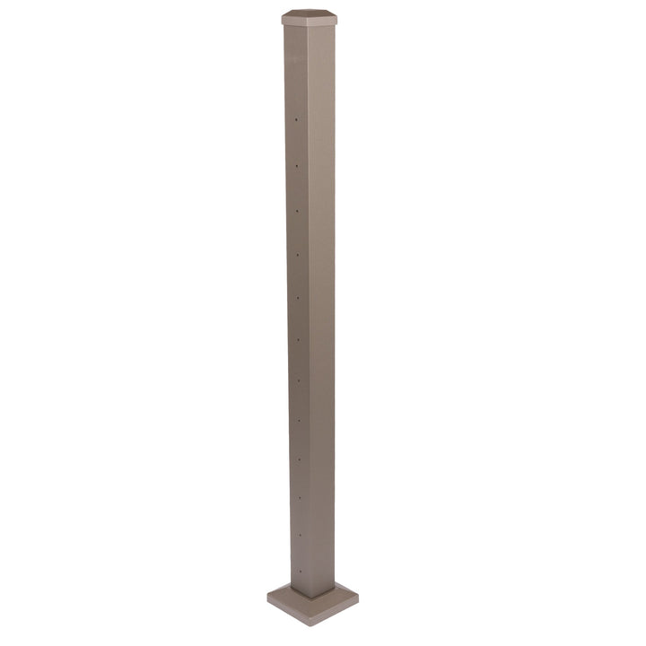 Deckorators Contemporary Cable 2.5-in x 2.5-in x 3-1/2-ft Textured Bronze Aluminum Deck Line Post