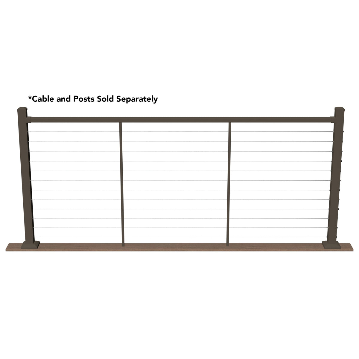 Deckorators Contemporary Cable 8-ft x 42-in Textured Bronze Aluminum Deck Cable Rail Kit