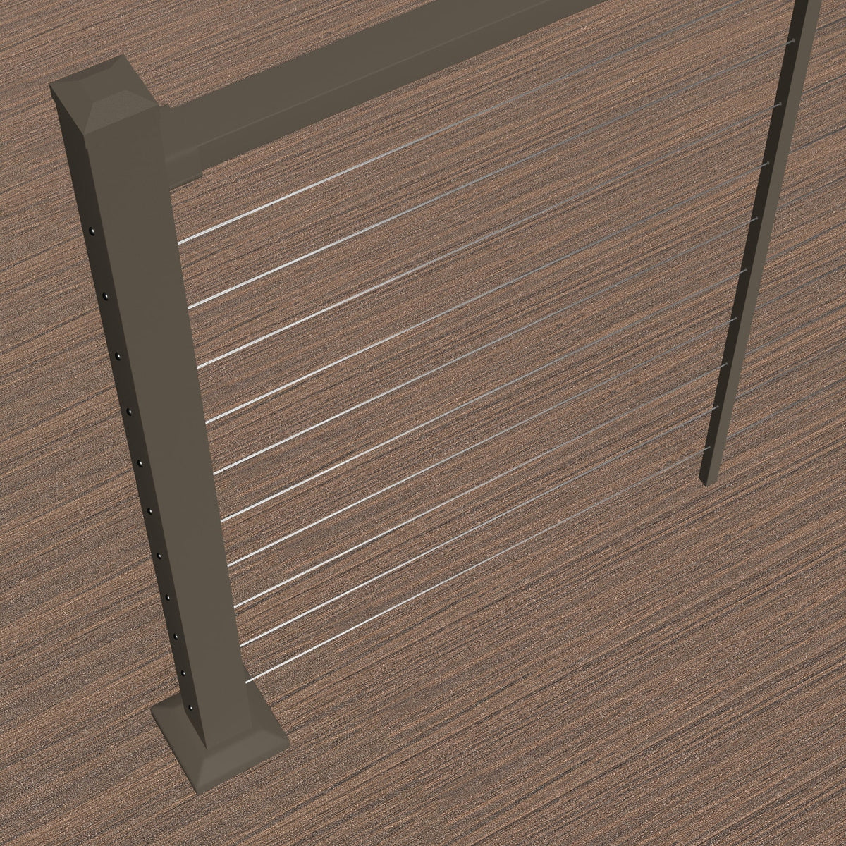 Deckorators Contemporary Cable 8-ft x 42-in Textured Bronze Aluminum Deck Cable Rail Kit