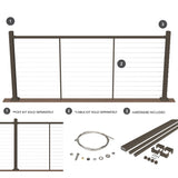 Deckorators Contemporary Cable 8-ft x 42-in Textured Bronze Aluminum Deck Cable Rail Kit