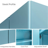 Everest 36-in W x 31-in H Steel Modern Blue Freestanding Utility Storage Cabinet
