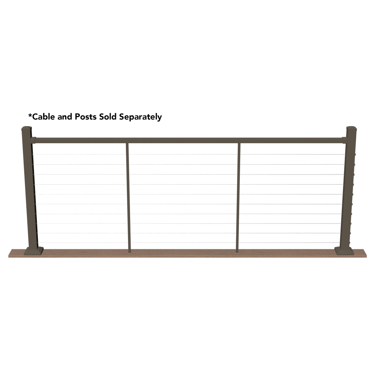 Deckorators Contemporary Cable 8-ft x 36-in Textured Bronze Aluminum Deck Cable Rail Kit