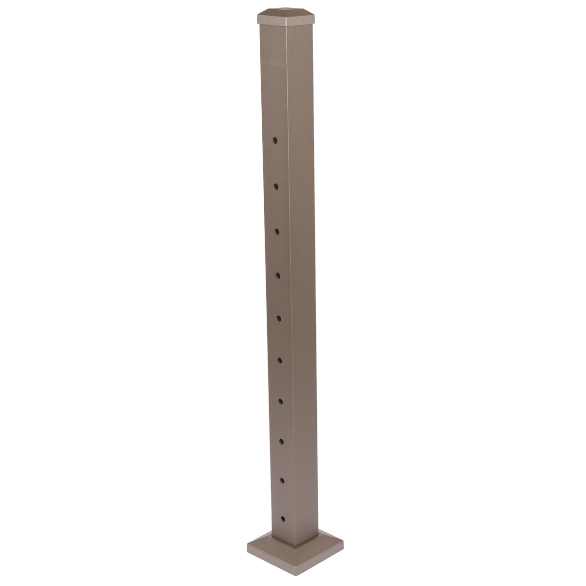 Deckorators Contemporary Cable 2.5-in x 2.5-in x 3-1/4-ft Textured Bronze Aluminum Deck End Post