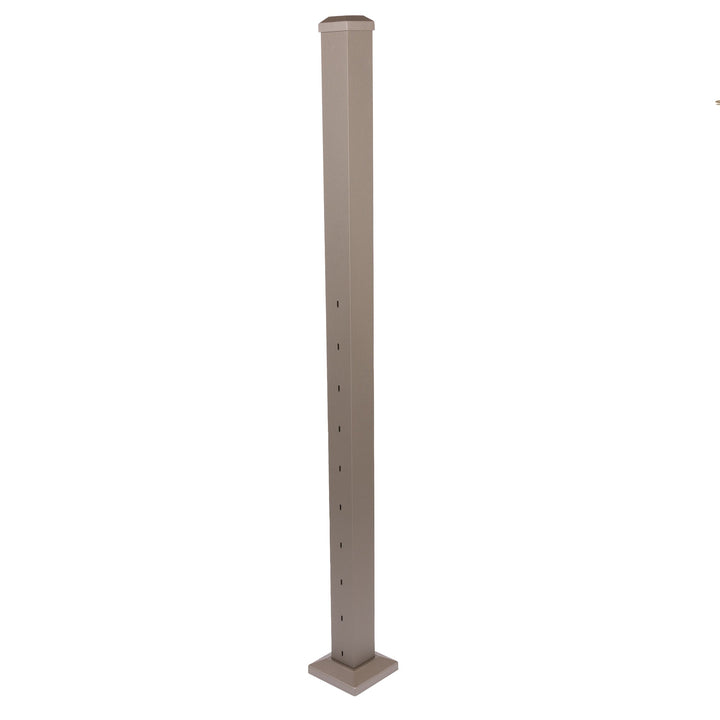 Deckorators Contemporary Cable 2.5-in x 2.5-in x 4-ft Textured Bronze Aluminum Deck Middle Stair Post