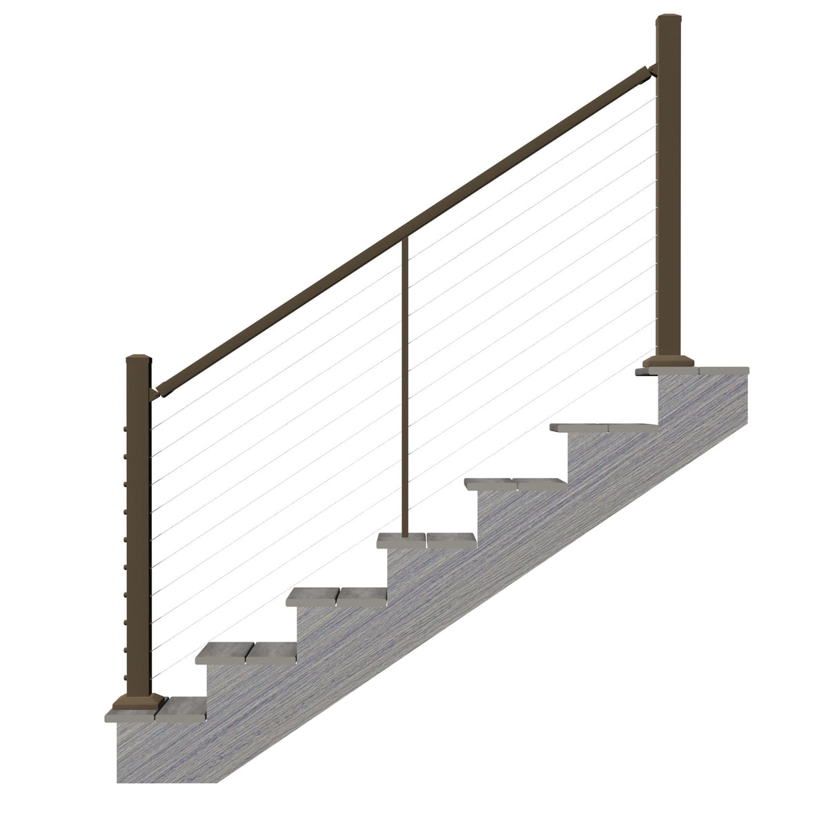 Deckorators Contemporary Cable 6-ft x 2-in Textured Bronze Aluminum Deck Stair Cable Rail Kit