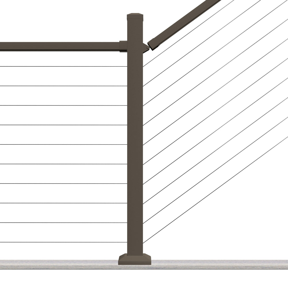 Deckorators Contemporary Cable 6-ft x 2-in Textured Bronze Aluminum Deck Stair Cable Rail Kit