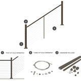 Deckorators Contemporary Cable 6-ft x 2-in Textured Bronze Aluminum Deck Stair Cable Rail Kit