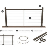 Deckorators Contemporary Cable 6-ft x 36-in Textured Bronze Aluminum Deck Cable Rail Kit