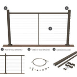 Deckorators Contemporary Cable 6-ft x 42-in Textured Bronze Aluminum Deck Cable Rail Kit