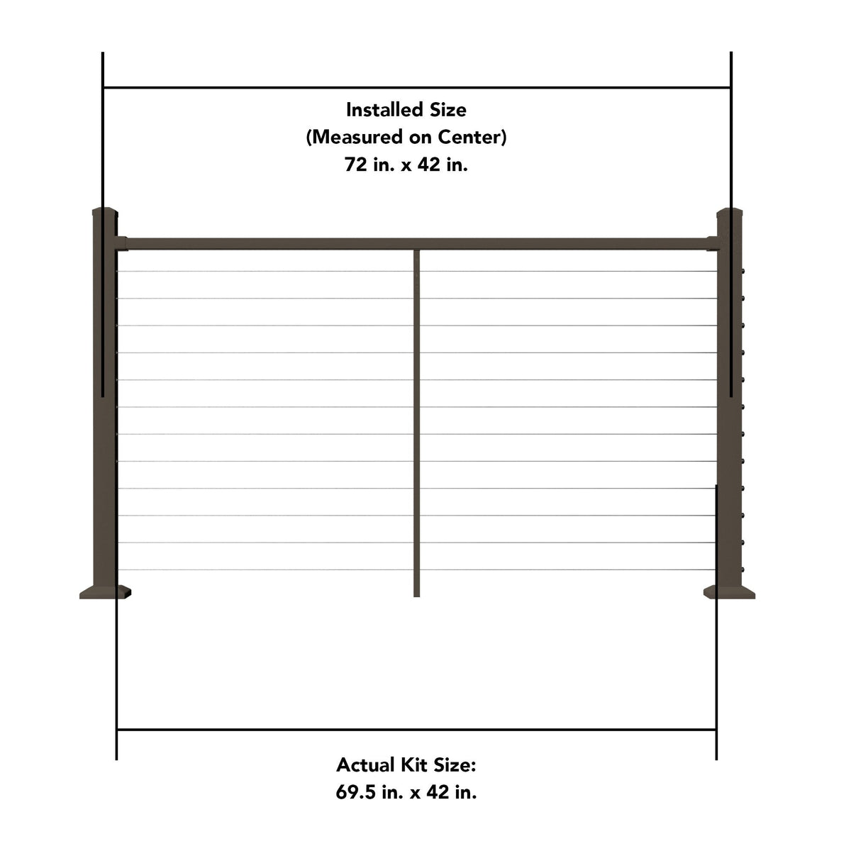 Deckorators Contemporary Cable 6-ft x 42-in Textured Bronze Aluminum Deck Cable Rail Kit