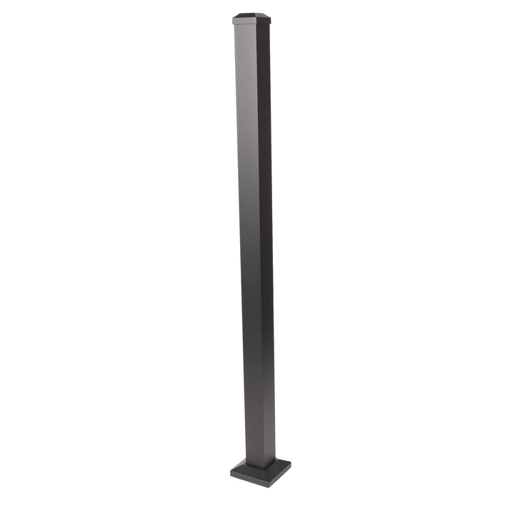 Deckorators Rapid Rail 2.5-in x 2.5-in x 4-1/2-ft Matte Black Aluminum Deck Bottom Stair Post