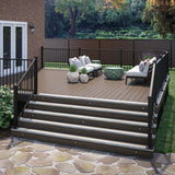 Deckorators Rapid Rail 2.5-in x 2.5-in x 4-1/2-ft Matte Black Aluminum Deck Bottom Stair Post