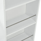 Xspracer White Mdf Base with Wood Top Rolling Kitchen Island (17-in x 33-in x 37-in)