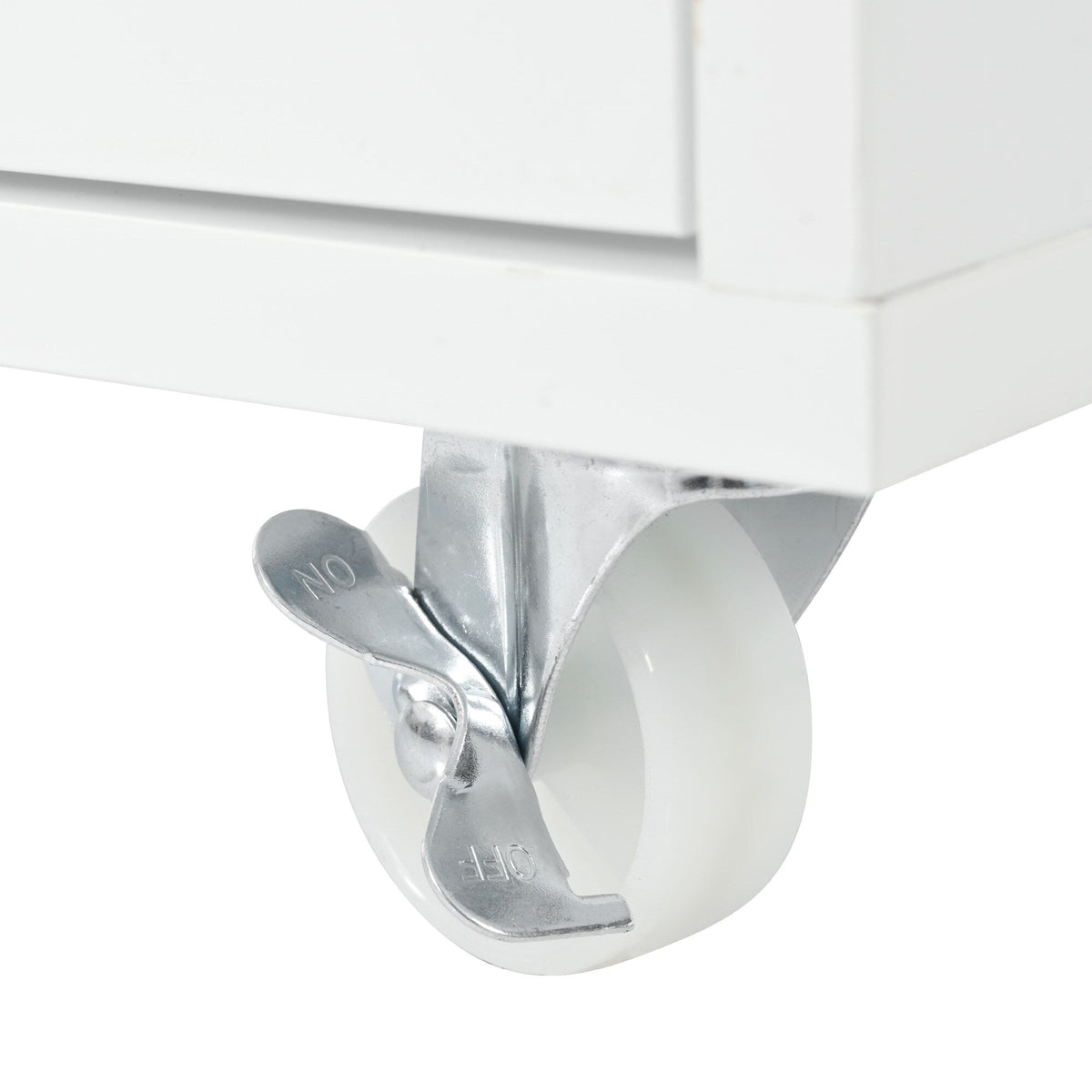 Xspracer White Mdf Base with Wood Top Rolling Kitchen Island (17-in x 33-in x 37-in)