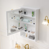 Forclover 24-in x 34-in Surface Mount White Mirrored Soft Close Medicine Cabinet