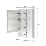 Forclover 24-in x 34-in Surface Mount White Mirrored Soft Close Medicine Cabinet