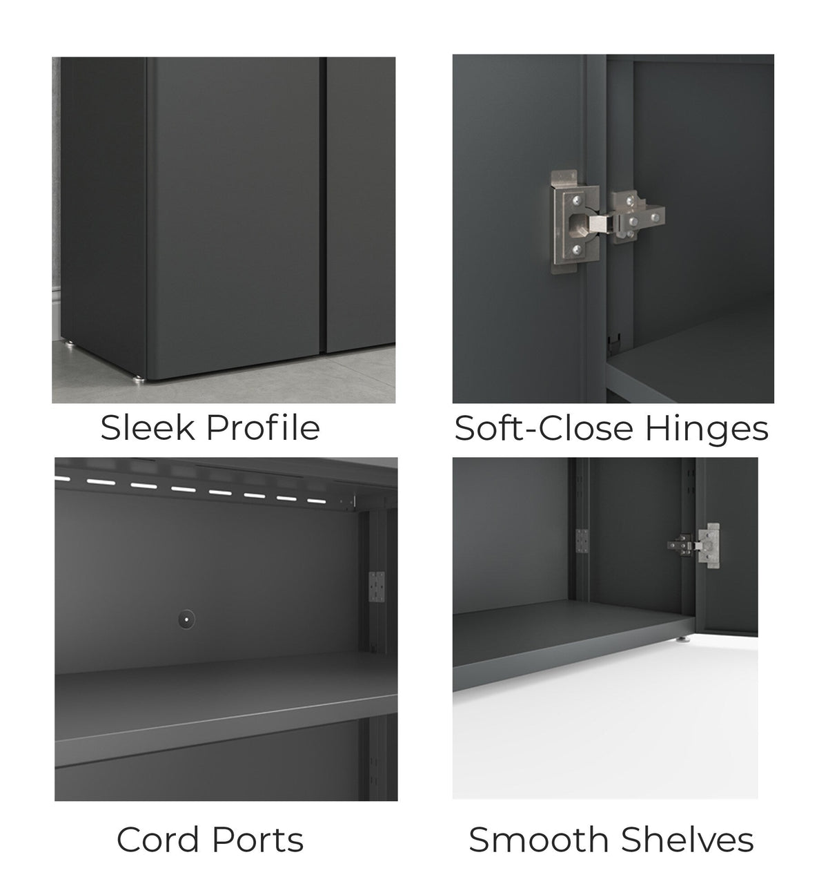 Everest 36-in W x 74-in H Steel Graphite Gray Freestanding Utility Storage Cabinet