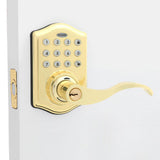 Satin Nickel Keypad Electronic Door Lever Entry Lock - Super Arbor