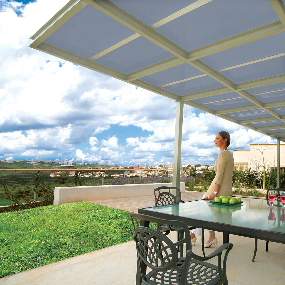 Sunscape 2-ft x 8-ft Corrugated Solar Grey Polycarbonate Roof Panel