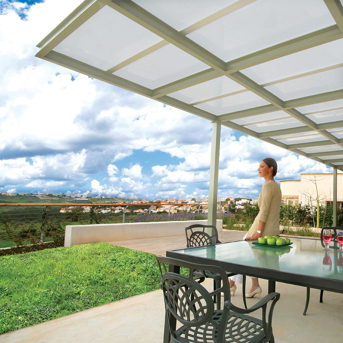 Sunscape 2-ft x 8-ft Corrugated White Opal Polycarbonate Roof Panel