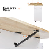 Xspracer White Mdf Base with Wood Top Rolling Kitchen Island (26-in x 39-in x 34-in)