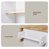 Xspracer White Mdf Base with Wood Top Rolling Kitchen Island (26-in x 39-in x 34-in)