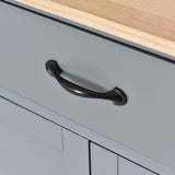 Xspracer Gray Mdf Base with Wood Top Rolling Kitchen Island (19-in x 54-in x 36-in)