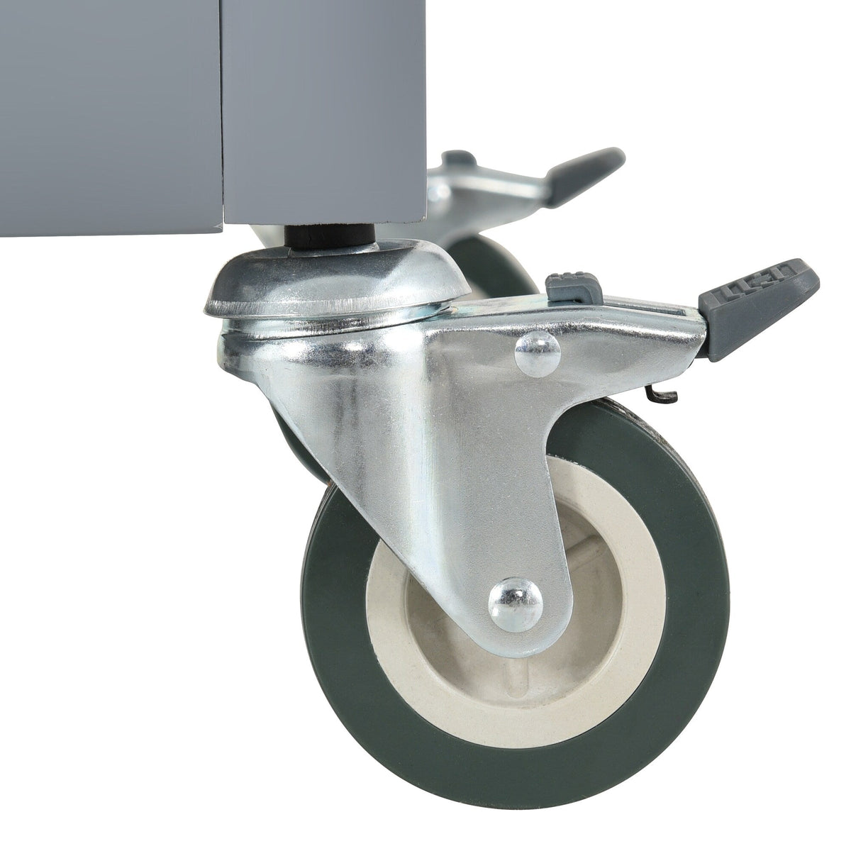 Xspracer Gray Mdf Base with Wood Top Rolling Kitchen Island (19-in x 54-in x 36-in)