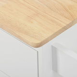 Xspracer White Mdf Base with Wood Top Rolling Kitchen Island (29-in x 40-in x 34-in)
