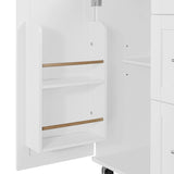 Xspracer White Mdf Base with Wood Top Rolling Kitchen Island (17-in x 50-in x 37-in)