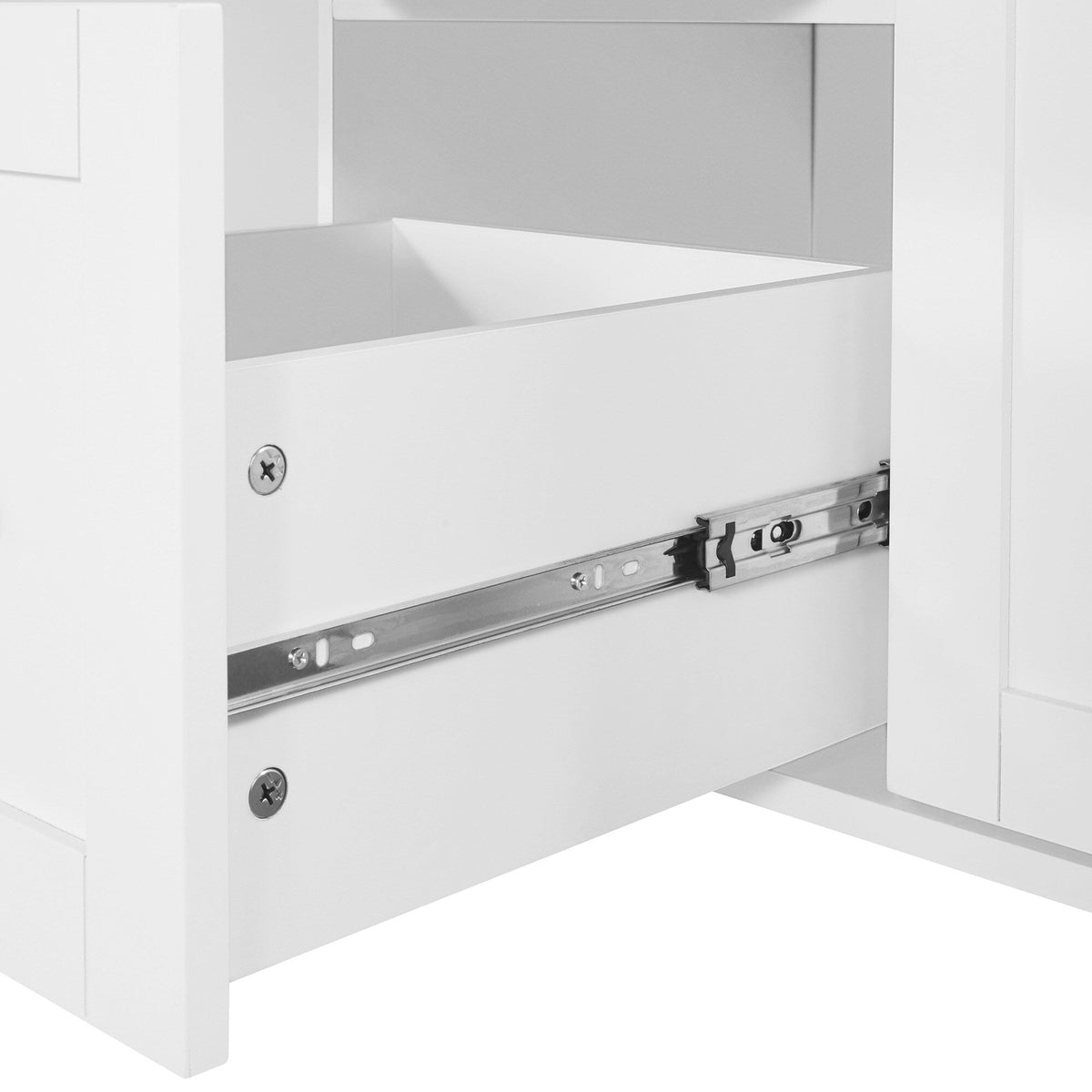 Xspracer White Mdf Base with Wood Top Rolling Kitchen Island (17-in x 50-in x 37-in)