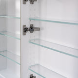 Forclover Solid Wood 40-in x 32-in Recessed Mount White Mirrored Soft Close Medicine Cabinet