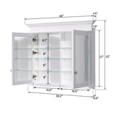 Forclover Solid Wood 40-in x 32-in Recessed Mount White Mirrored Soft Close Medicine Cabinet