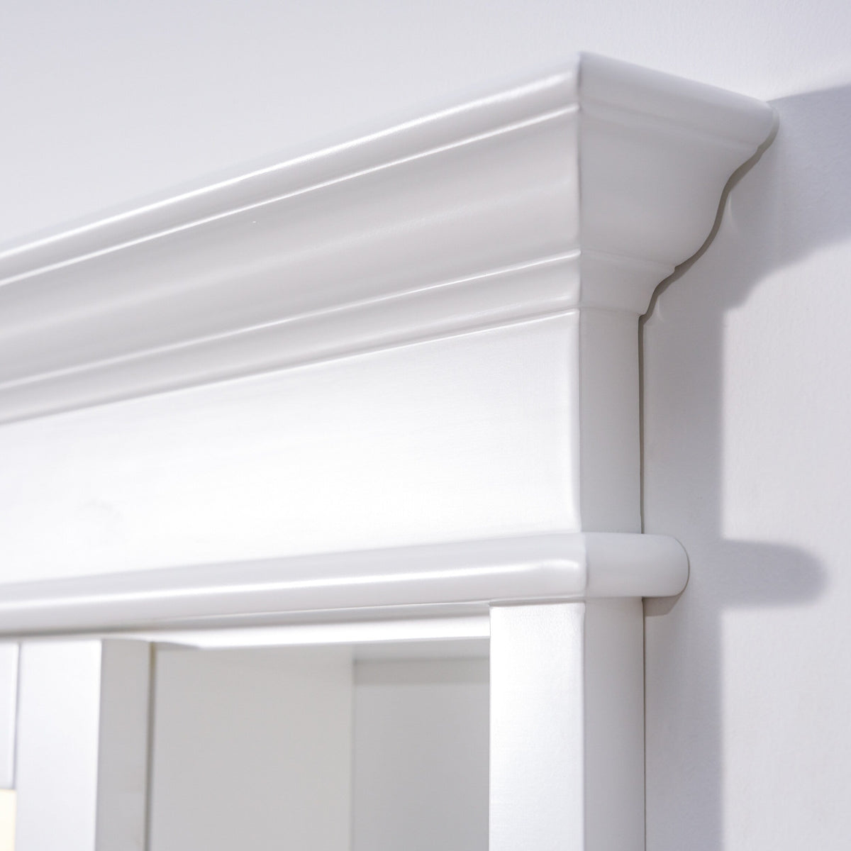 WELLFOR GRACE Solid Wood 40-in x 32-in Recessed Mount White Mirrored Soft Close Medicine Cabinet