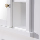 WELLFOR GRACE Solid Wood 40-in x 32-in Recessed Mount White Mirrored Soft Close Medicine Cabinet
