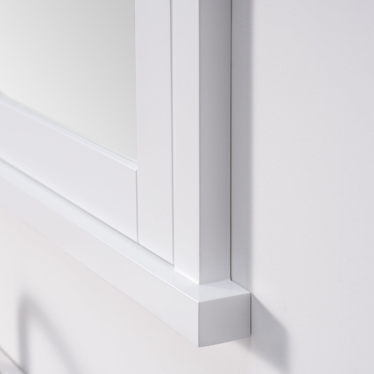 WELLFOR GRACE Solid Wood 40-in x 32-in Recessed Mount White Mirrored Soft Close Medicine Cabinet