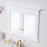 WELLFOR GRACE Solid Wood 40-in x 32-in Recessed Mount White Mirrored Soft Close Medicine Cabinet
