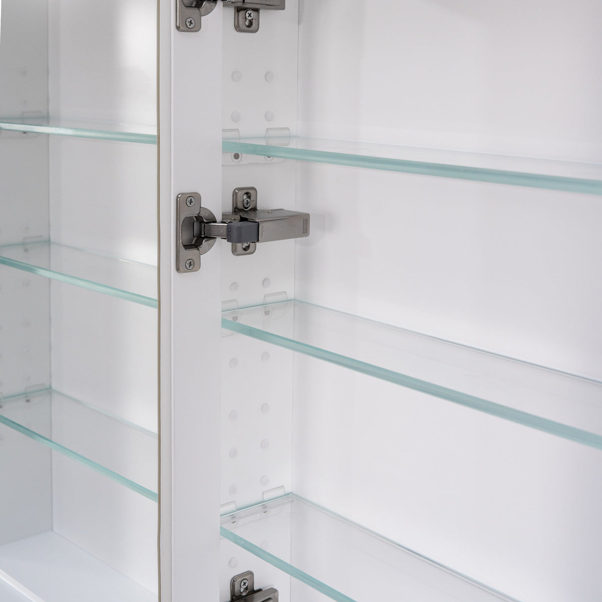 WELLFOR GRACE Solid Wood 40-in x 32-in Recessed Mount White Mirrored Soft Close Medicine Cabinet