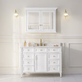 WELLFOR GRACE Solid Wood 40-in x 30-in Surface Mount White Mirrored Soft Close Medicine Cabinet