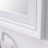 WELLFOR GRACE Solid Wood 24-in x 32-in Recessed Mount White Mirrored Soft Close Medicine Cabinet