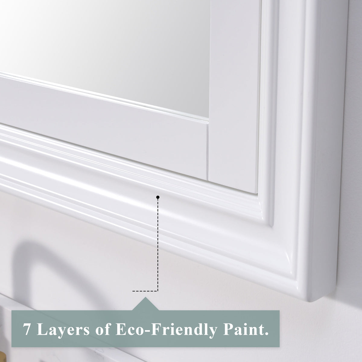 WELLFOR GRACE Solid Wood 24-in x 32-in Recessed Mount White Mirrored Soft Close Medicine Cabinet