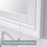 WELLFOR GRACE Solid Wood 24-in x 32-in Recessed Mount White Mirrored Soft Close Medicine Cabinet