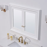 WELLFOR GRACE Solid Wood 40-in x 32-in Recessed Mount White Mirrored Soft Close Medicine Cabinet