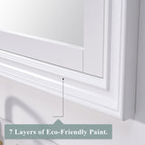 WELLFOR GRACE Solid Wood 40-in x 32-in Recessed Mount White Mirrored Soft Close Medicine Cabinet