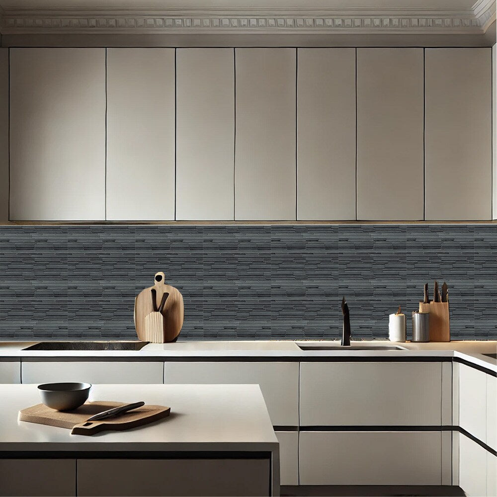 Elida Ceramica Glassy Terrain 12-in x 12-in Glossy Glass Linear Mosaic Wall Tile