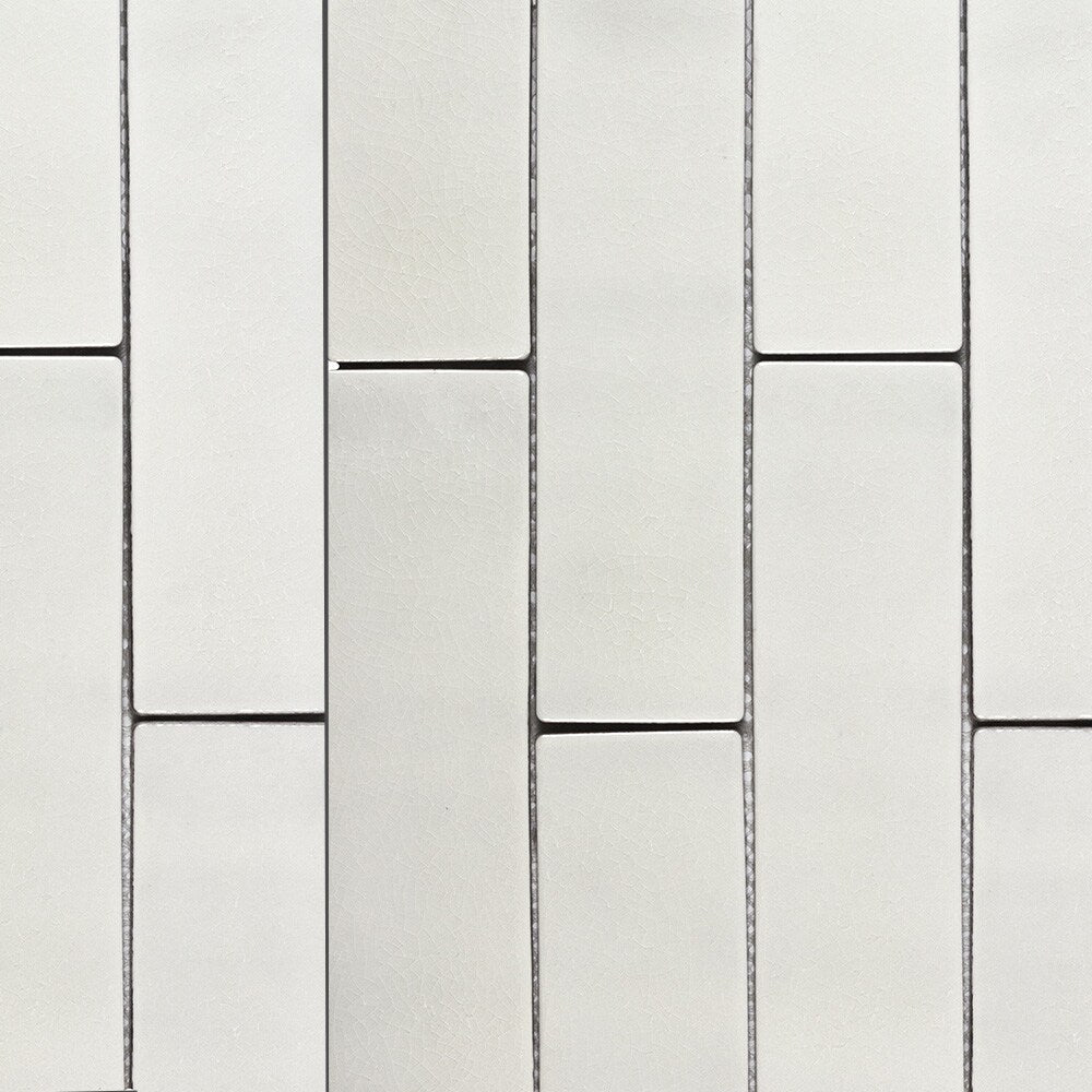 Elida Ceramica Harmony White Subway 12-in x 15-in Glazed Ceramic Brick Mosaic Wall Tile