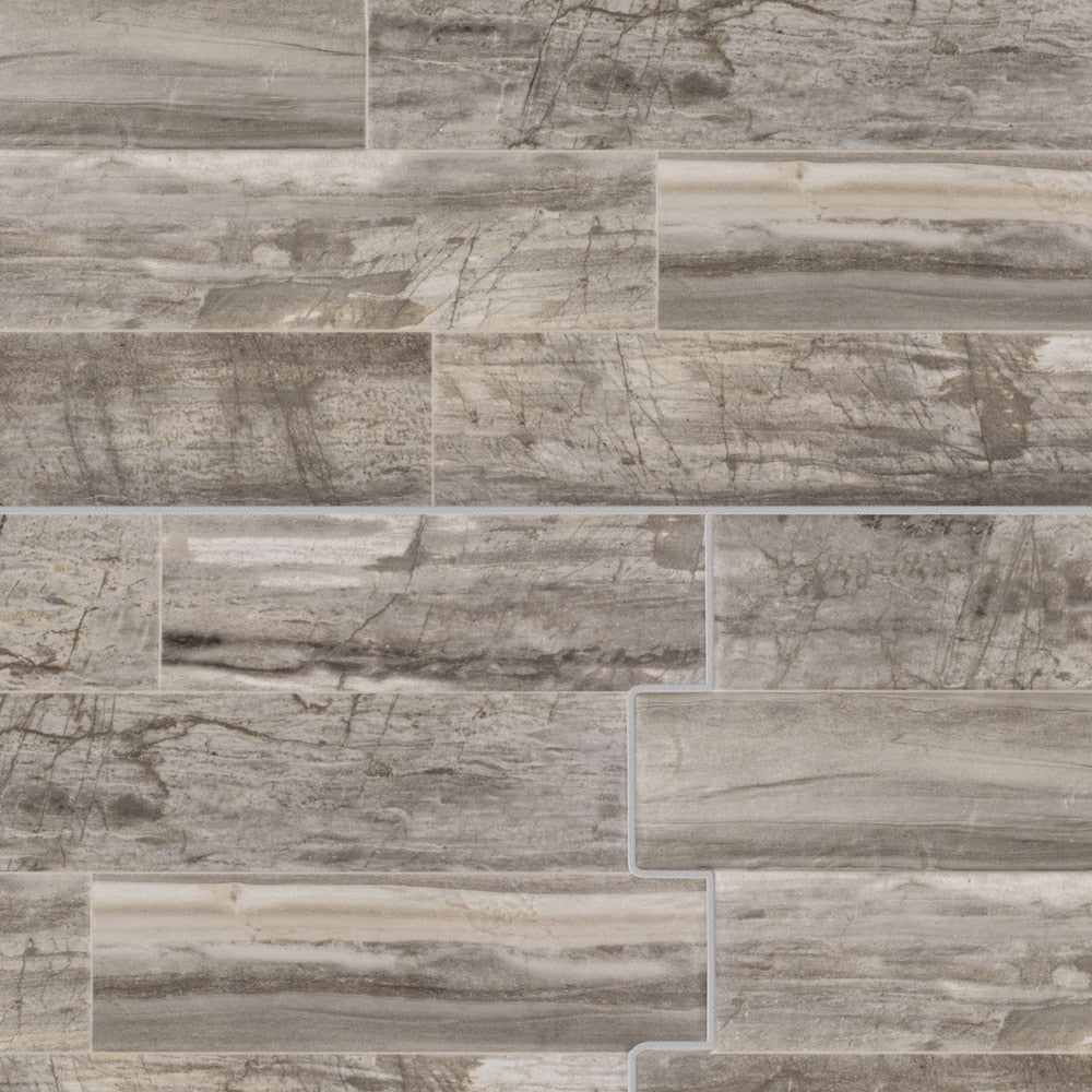 Elida Ceramica Natural Ledgewood Stone 13-in x 25-in Matte Porcelain Wood Look Wall Tile